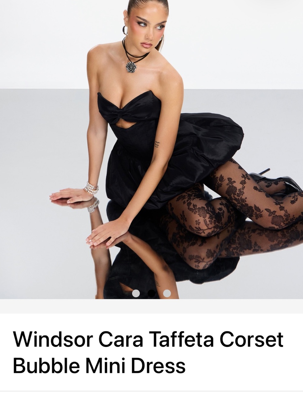 Windsor Black Strapless Taffeta Bubble Mini Dress